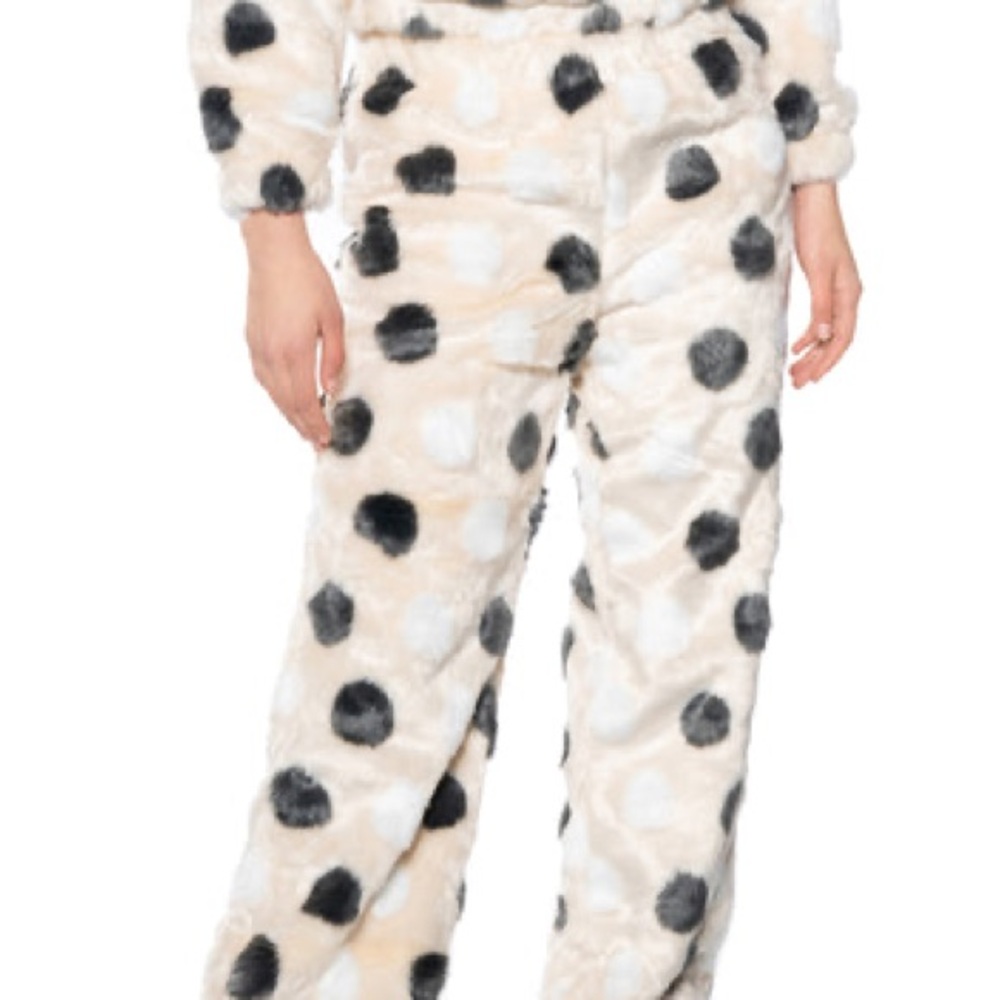 AKIRA DOTTY FAUX FUR WIDE LEG JOGGER Size MM
